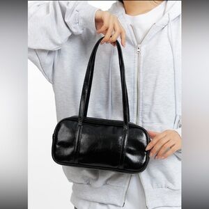 LEWKIN Faux Leather Square Boston Shoulder Bag